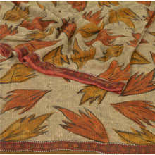 Load image into Gallery viewer, Sanskriti Vintage Cream Saree Pure Georgette Silk Printed Sari Soft Craft Fabric
