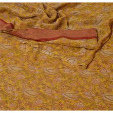Load image into Gallery viewer, Sanskriti Vintage Yellow Sarees Georgette Printed Indian Sari 5 YD Craft Fabric

