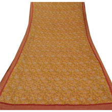 Load image into Gallery viewer, Sanskriti Vintage Yellow Sarees Georgette Printed Indian Sari 5 YD Craft Fabric
