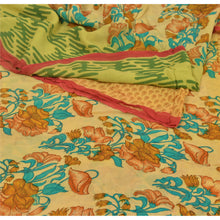 Load image into Gallery viewer, Sanskriti Vintage Cream Saree Blend Georgette Printed Sari 5 Yard Craft Fabric
