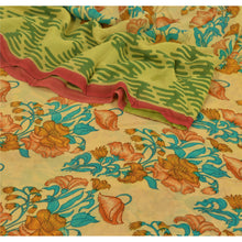 Load image into Gallery viewer, Sanskriti Vintage Cream Saree Blend Georgette Printed Sari 5 Yard Craft Fabric
