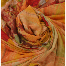 Load image into Gallery viewer, Sanskriti Vinatage Sanskriti Vintage Peach Sarees Georgette Printed Sari 5 Yard Craft Decor Fabric
