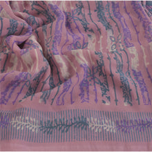 Load image into Gallery viewer, Sanskriti Vintage Purple Saree Georgette Printed Sari 5 Yard Craft Soft Fabric

