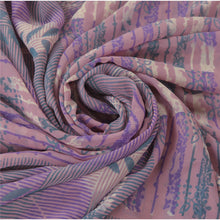 Load image into Gallery viewer, Sanskriti Vintage Purple Saree Georgette Printed Sari 5 Yard Craft Soft Fabric
