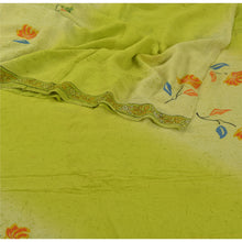 Load image into Gallery viewer, Sanskriti Vintage Bollywood Printed Sari Pure Georgette Silk Fabric Green Saree
