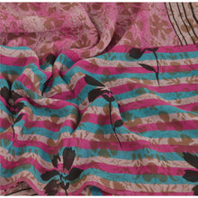Load image into Gallery viewer, Sanskriti Vintage Pink Saree 100% Pure Georgette Silk Printed Sari Craft Fabric
