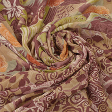 Load image into Gallery viewer, Sanskriti Vintage Brown Saree Pure Georgette Silk Printed Sari Soft Craft Fabric
