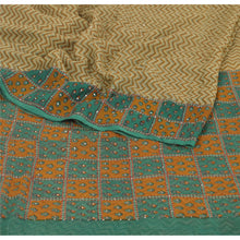 Load image into Gallery viewer, Sanskriti Vintage Brown Saree Pure Chiffon Silk Printed Sari 5Yd Craft Fabric
