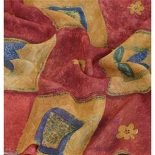 Load image into Gallery viewer, Sanskriti Vintage Red Saree Georgette Printed Sari 5 Yard Craft 5Yd Fabric
