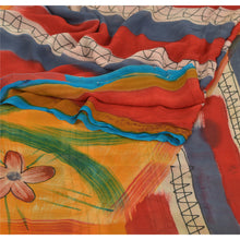 Load image into Gallery viewer, Sanskriti Vintage Red Saree Pure Georgette Silk Printed Sari Soft Craft Fabric
