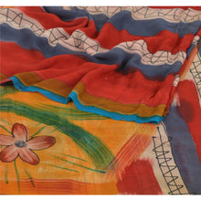 Load image into Gallery viewer, Sanskriti Vintage Red Saree Pure Georgette Silk Printed Sari Soft Craft Fabric
