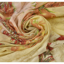 Load image into Gallery viewer, Sanskriti Vintage Cream Digital Printed Saree Georgette Sari 5 Yard Craft Fabric
