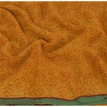 Load image into Gallery viewer, Sanskriti Vintage Bollywood Mustard Printed Sari Pure Georgette Silk 5 Yd Saree
