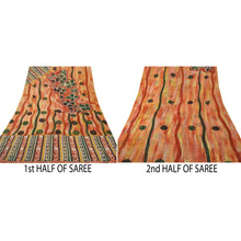 Load image into Gallery viewer, Sanskriti Vintage Digital Printed Peach Saree Blend Georgette Sari Craft Fabric
