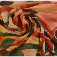 Load image into Gallery viewer, Sanskriti Vintage Digital Printed Peach Saree Blend Georgette Sari Craft Fabric
