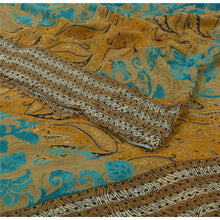 Load image into Gallery viewer, Sanskriti Vintage Green Printed Saree Pure Georgette Silk Sari 5Yd Craft Fabric
