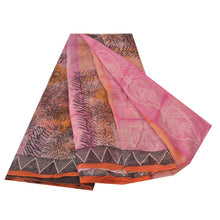 Load image into Gallery viewer, Sanskriti Vintage Pink Saree Blend Georgette Printed Sari 5Yd Craft Soft Fabric
