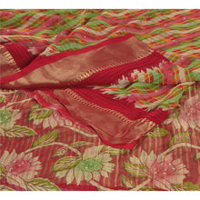 Load image into Gallery viewer, Sanskriti Vintage Red Saree Blend Georgette Printed Sari 5 Yd Craft Decor Fabric
