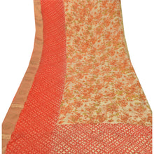 Load image into Gallery viewer, Sanskriti Vintage Cream Saree Blend Georgette Printed Sari 5Yd Craft Fabric
