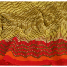 Load image into Gallery viewer, Sanskriti Vintage Green Saree Georgette Printed Sari 5 Yard Craft Fabric
