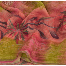 Load image into Gallery viewer, Sanskriti Vintage Brown Saree Blend Georgette Printed Sari 5 Yard Craft Fabric
