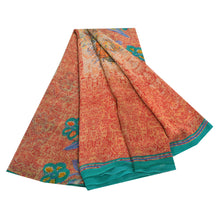 Load image into Gallery viewer, Sanskriti Vintage Red Saree Pure Georgette Silk Printed Sari 5Yd Craft Fabric
