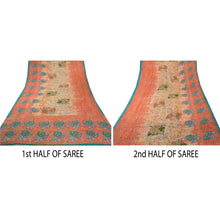 Load image into Gallery viewer, Sanskriti Vintage Red Saree Pure Georgette Silk Printed Sari 5Yd Craft Fabric
