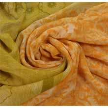 Load image into Gallery viewer, Orange Saree Blend Georgette Printed Sari 5 Yard Craft Fabric
