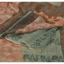 Load image into Gallery viewer, Sanskriti Vintage Green Saree Blend Georgette Printed Sari 5 Yard Craft Fabric
