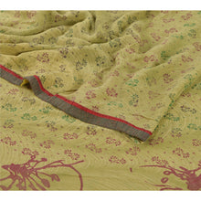 Load image into Gallery viewer, Sanskriti Vintage Green Saree Georgette Printed Sari 5 Yard Craft Decor Fabric
