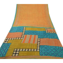 Load image into Gallery viewer, Sanskriti Vintage Peach Saree Pure Georgette Silk Printed Sari 5Yd Craft Fabric

