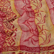 Load image into Gallery viewer, Sanskriti Vintage Yellow Sarees Blend Georgette Printed Sari 5 YD Craft Fabric
