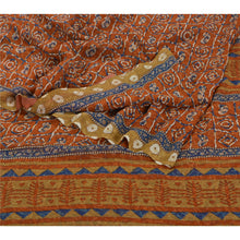 Load image into Gallery viewer, Sanskriti Vinatage Sanskriti Vintage Indian Sari Orange Georgette Printed Sarees Craft 5 YD Fabric
