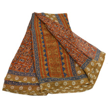 Load image into Gallery viewer, Sanskriti Vinatage Sanskriti Vintage Indian Sari Orange Georgette Printed Sarees Craft 5 YD Fabric
