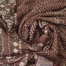 Load image into Gallery viewer, Sanskriti Vintage Dark Red Saree Pure Georgette Silk Printed Sari Craft Fabric
