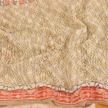Load image into Gallery viewer, Sanskriti Vinatage Sanskriti Vintage Peach Sarees Pure Georgette Silk Printed Sari Craft Fabric
