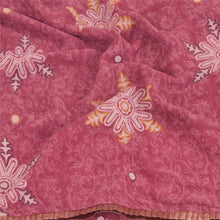Load image into Gallery viewer, Sanskriti Vintage Purple Saree Georgette Printed Sari 5 Yard Craft Decor Fabric

