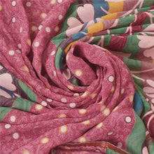 Load image into Gallery viewer, Sanskriti Vintage Purple Saree Georgette Printed Sari 5 Yard Craft Decor Fabric
