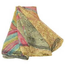 Load image into Gallery viewer, Sanskriti Vintage Green Saree Blend Georgette Printed Sari 5Yd Craft Soft Fabric
