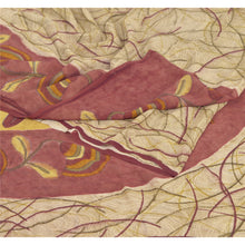 Load image into Gallery viewer, Sanskriti Vintage Cream Saree Pure Georgette Silk Printed Sari 5 Yd Craft Fabric
