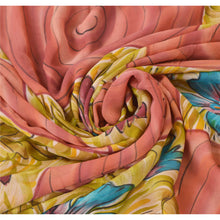 Load image into Gallery viewer, Sanskriti Vinatage Sanskriti Vintage Bollywood Printed Sari Pure Georgette Silk Fabric Peach Saree
