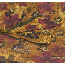 Load image into Gallery viewer, Sanskriti Vintage Brown Sarees Blend Georgette Printed Indian Sari Craft Fabric
