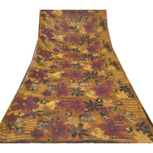 Load image into Gallery viewer, Sanskriti Vintage Brown Sarees Blend Georgette Printed Indian Sari Craft Fabric
