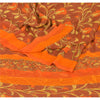 Sanskriti Vintage Brown Sarees Georgette Printed Indian Sari 5 Yard Craft Sustainable Fabric