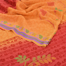 Load image into Gallery viewer, Sanskriti Vintage Red Saree Pure Georgette Silk Printed Sari 5 YD Craft Fabric
