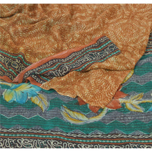 Load image into Gallery viewer, Sanskriti Vinatage Sanskriti Vintage Brown Saree Pure Georgette Silk Printed Sari 5 YD Craft Fabric
