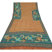 Load image into Gallery viewer, Sanskriti Vinatage Sanskriti Vintage Brown Saree Pure Georgette Silk Printed Sari 5 YD Craft Fabric
