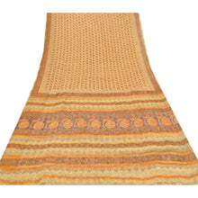 Load image into Gallery viewer, Sanskriti Vintage Brown Sarees Blend Georgette Printed Sari 5 Yard Craft Fabric
