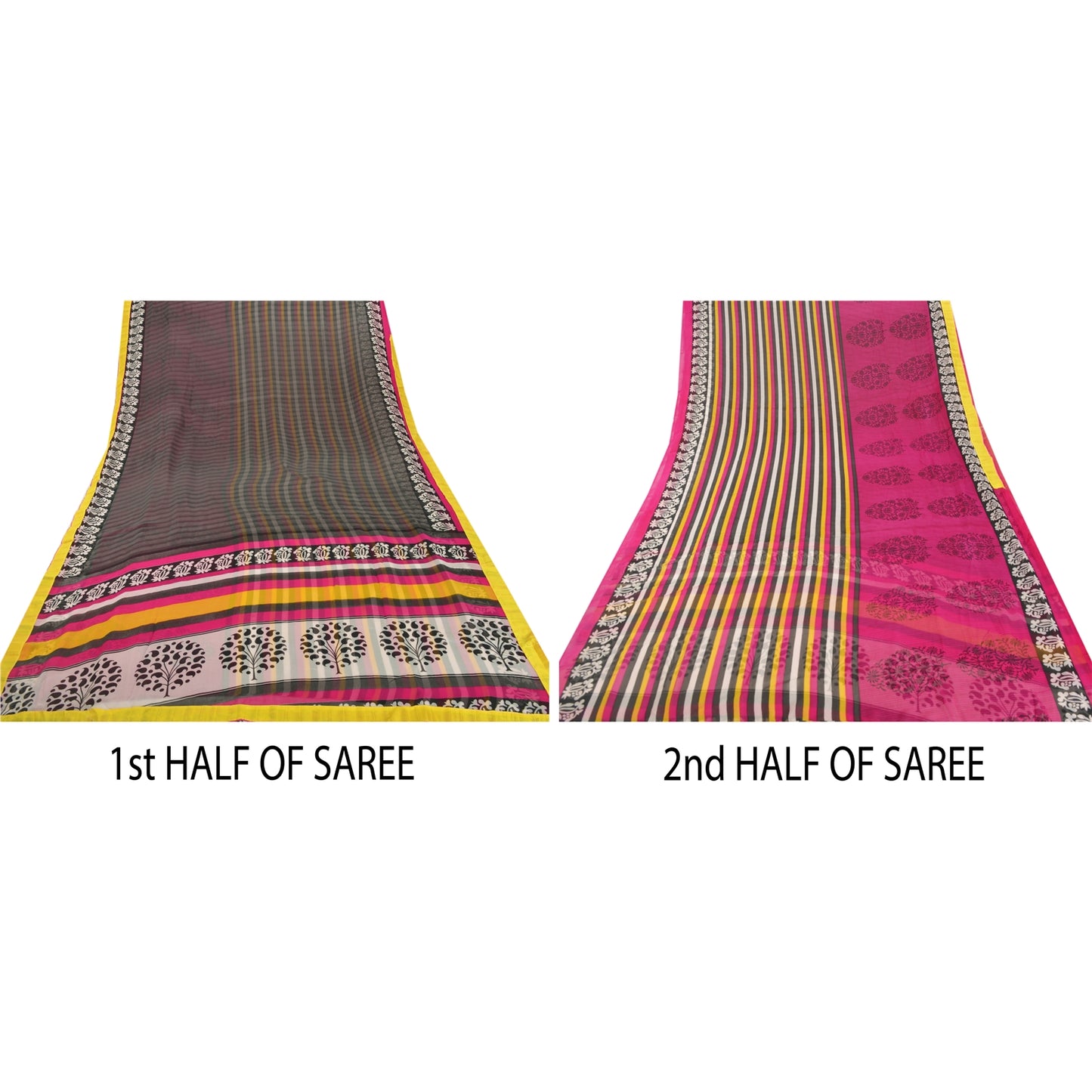 Sanskriti Vintage Pink Sarees Georgette Printed Sari With Blouse Pc Craft Sustainable Fabric