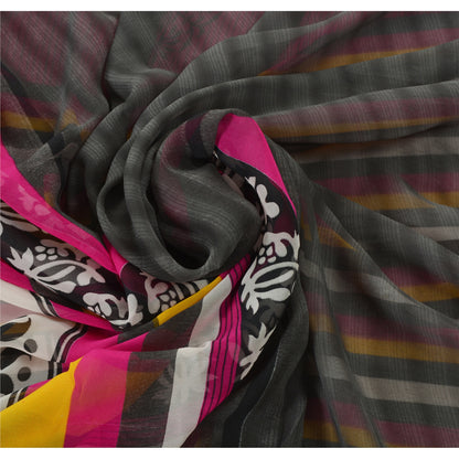 Sanskriti Vintage Pink Sarees Georgette Printed Sari With Blouse Pc Craft Sustainable Fabric